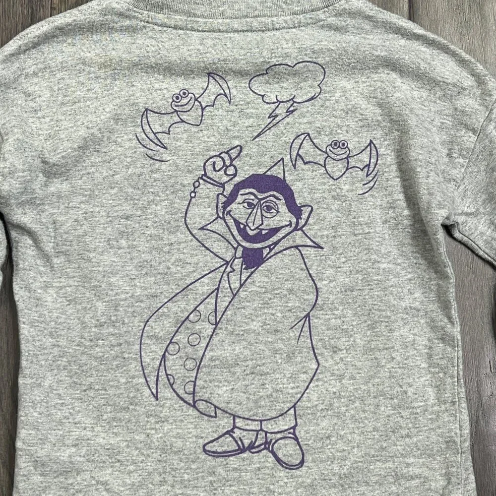 Baby Gap Sesame Street The Count Long Sleeve Graphic Tee 2T Grey - Picture 3 of 6